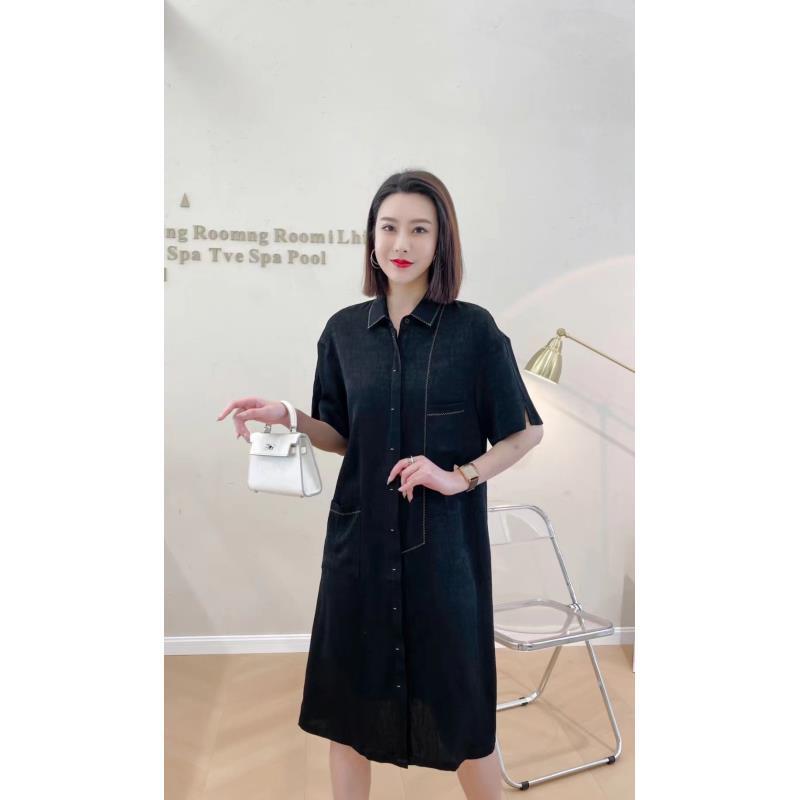 婷婷专享春秋季新款立领龟裂纹气质款连衣裙A602