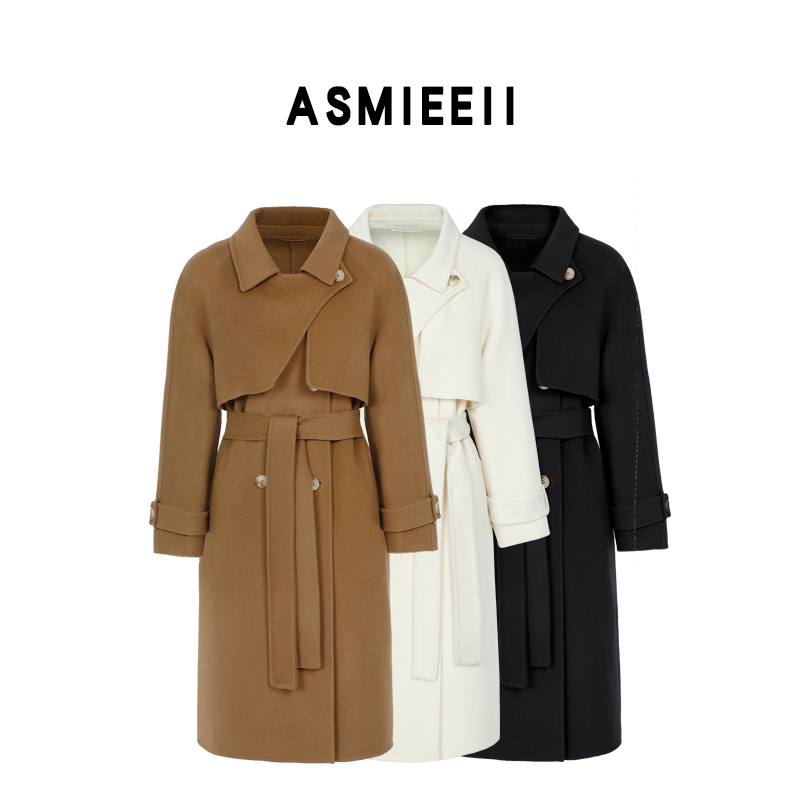 双面羊毛外套女2025新款复古英伦风气质首要双面呢子大衣2375