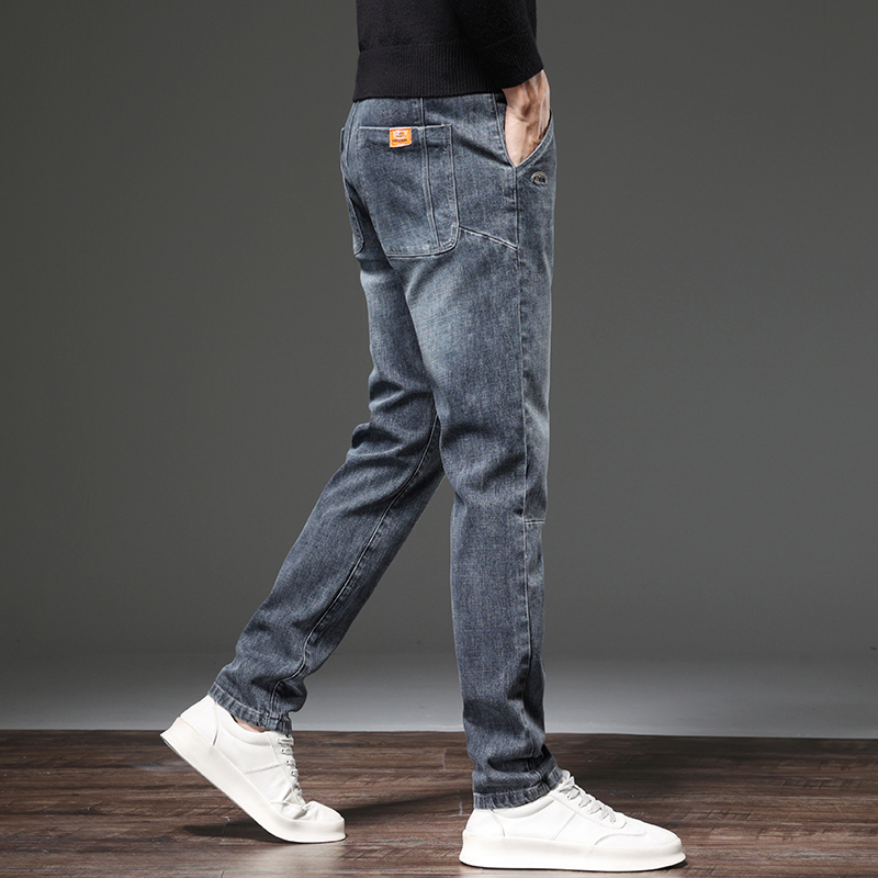 新品直筒韩版弹力宽松休闲夏季款百搭款长裤子男士2025潮牌牛仔裤