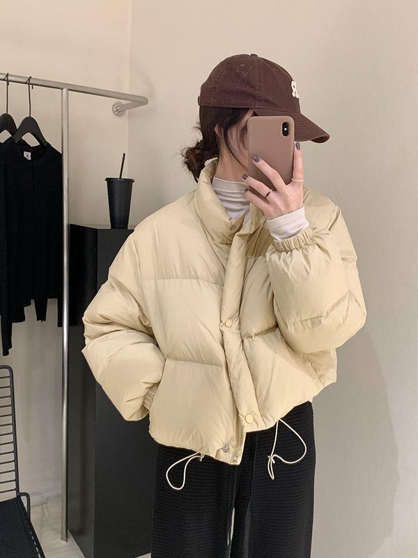 波司澄韩国东大门原版面包服女立领小个子短款白鸭绒羽绒服秋冬新