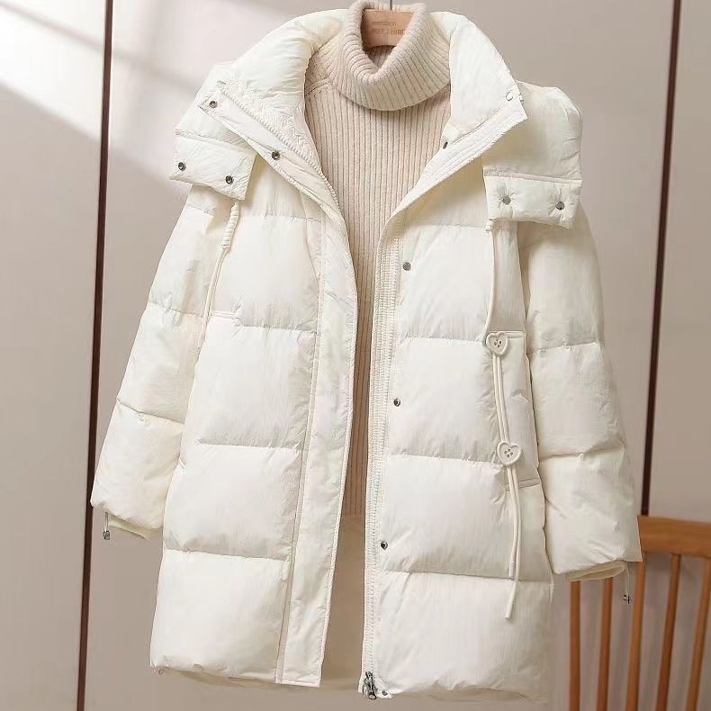 波司澄白鹅绒羽绒服女中长款年新款韩版加厚宽松显瘦连帽百搭外套