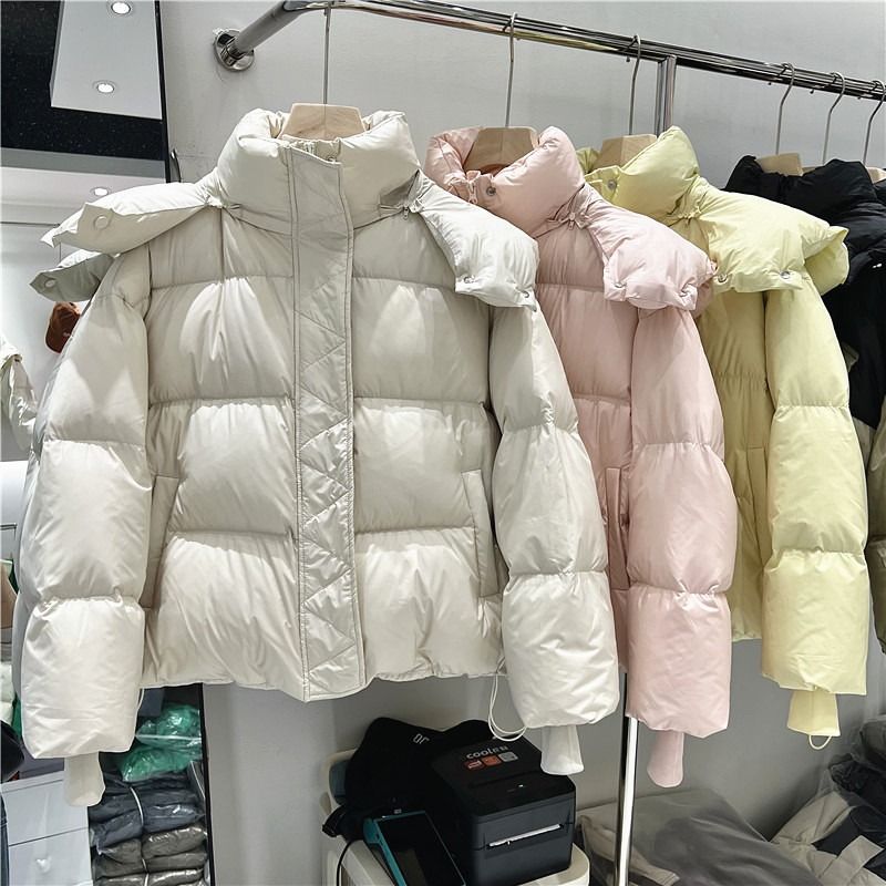 波司澄年冬季短款加厚江南羽绒服女时尚面包服小个子白鸭绒连帽外