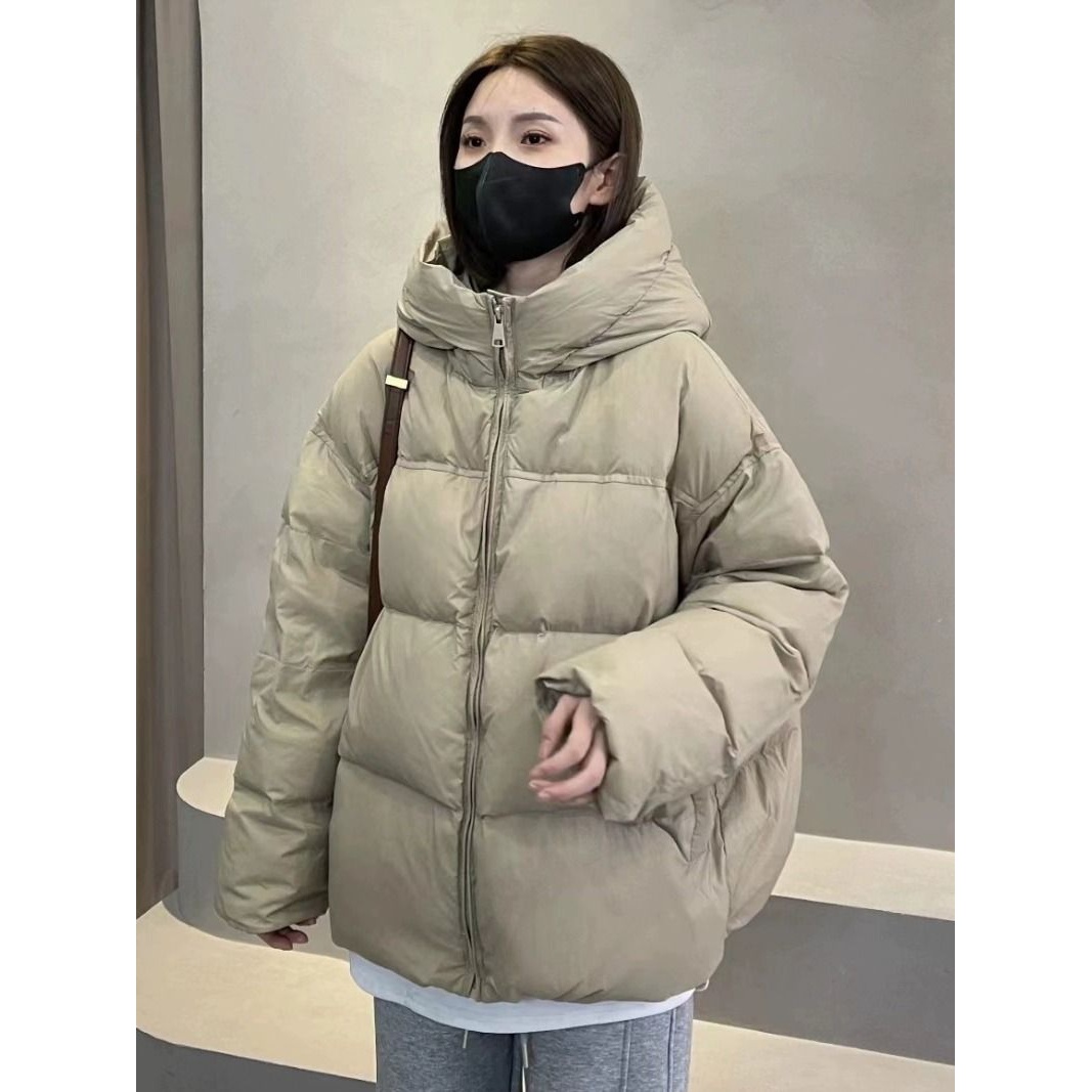 波司澄欧货短款连帽羽绒服女冬季小个子宽松加厚保暖白鸭绒外套潮