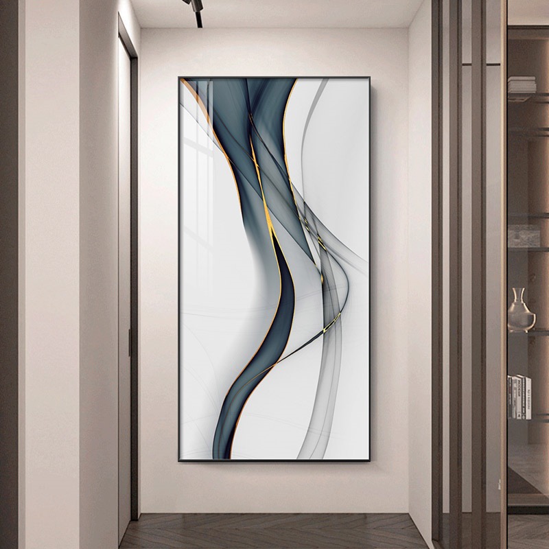 带灯玄关画《前程似锦》【多款画面选择】镶钻晶瓷装饰画手工新中式