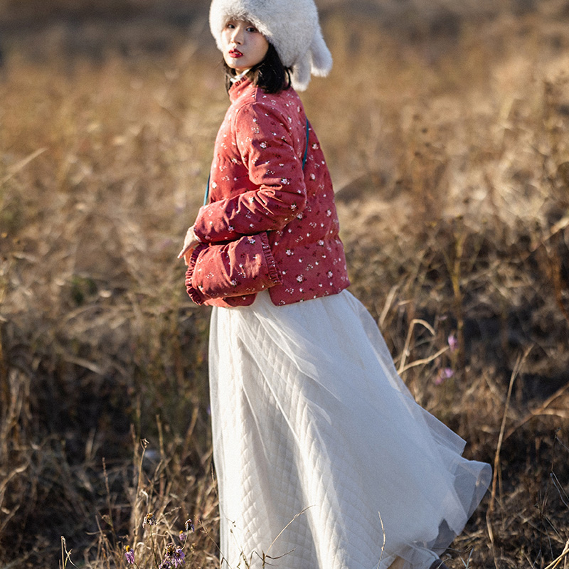 【纸短情长】白色半身裙女冬季新款纱裙高腰长款a字裙仙女裙