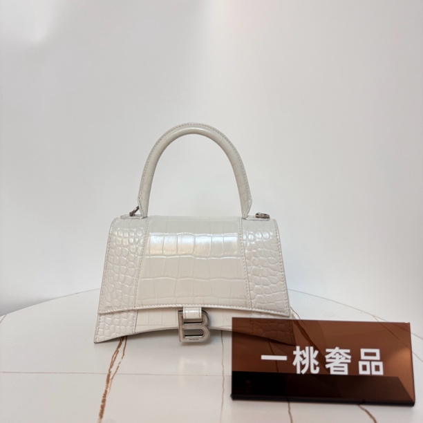 95新 Balenciaga/巴黎世家 一桃/实际98新/巴黎世家 白色沙漏鳄压