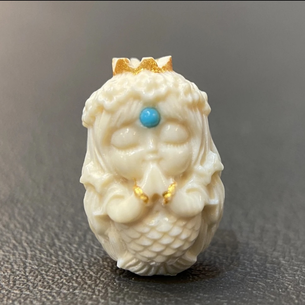 猛犸象牙文玩配美人鱼冰料手工雕刻11.8*18.3*11时尚百搭diy