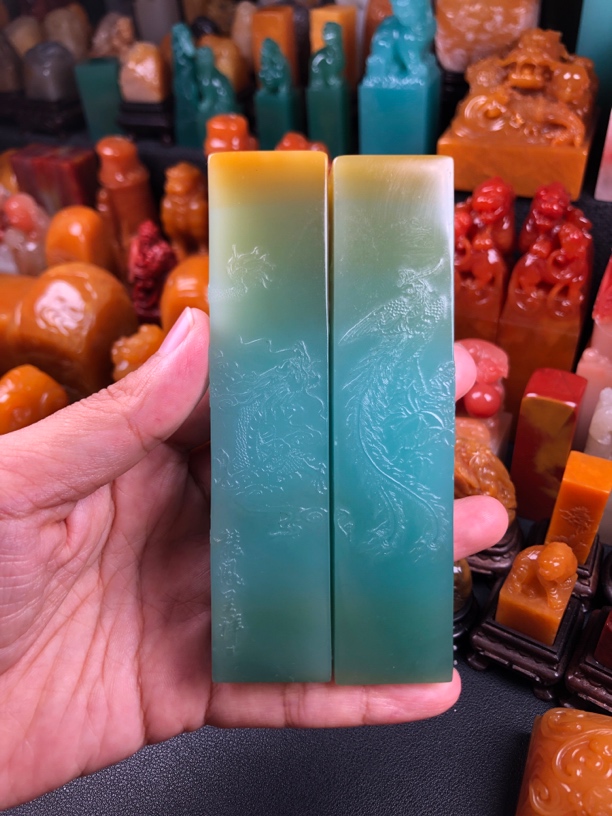 云南蓝龙凤呈祥印章