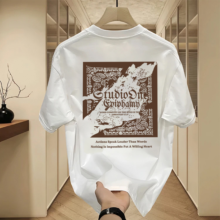 美式痞帅重磅纯棉短袖T恤青年男女款夏季ins潮牌街头宽松圆领上衣