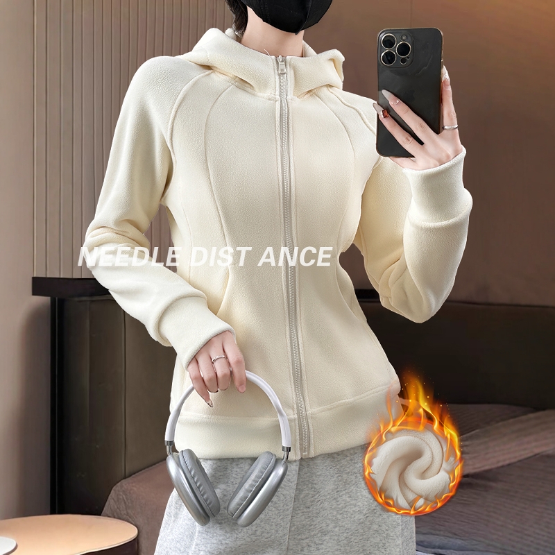 美式连帽卫衣女秋冬季加绒加厚双面绒运动开衫保暖拉链款外套上衣