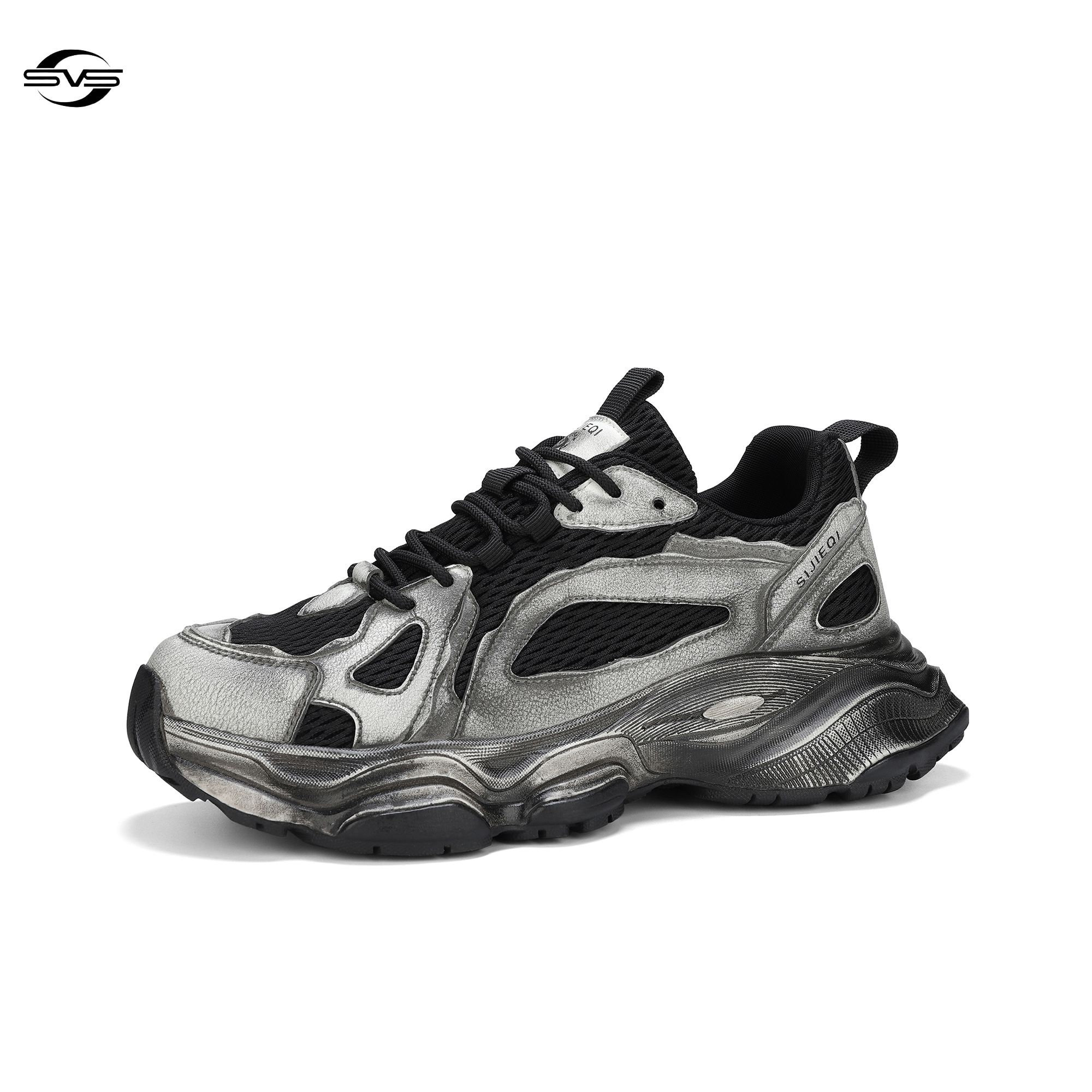   [开学季早秋]复古擦色做旧款脏脏鞋老爹鞋网面透气厚底潮流潮鞋