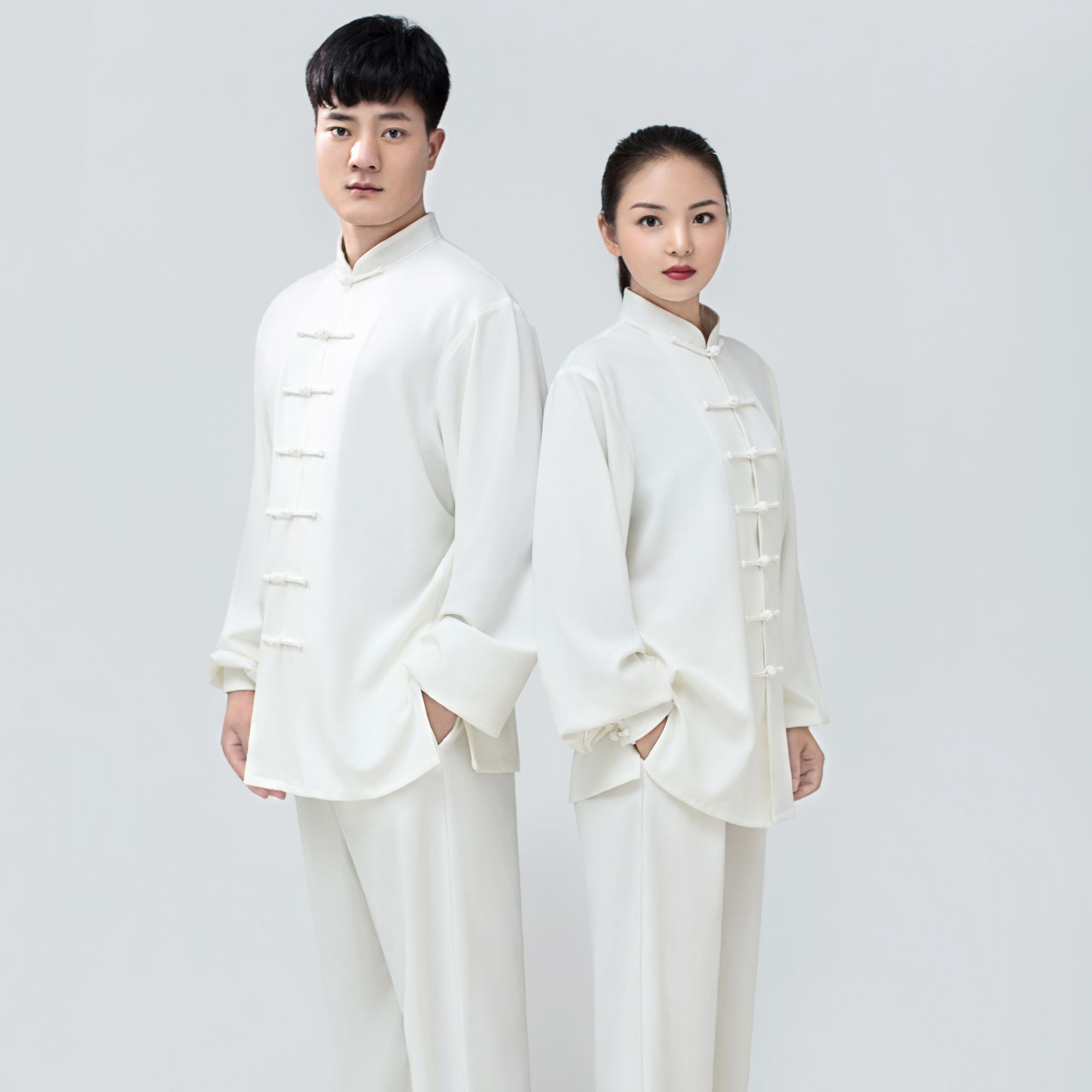 粉丝福利四季款太极服白色长袖中国风休闲服太极拳服装男女同款