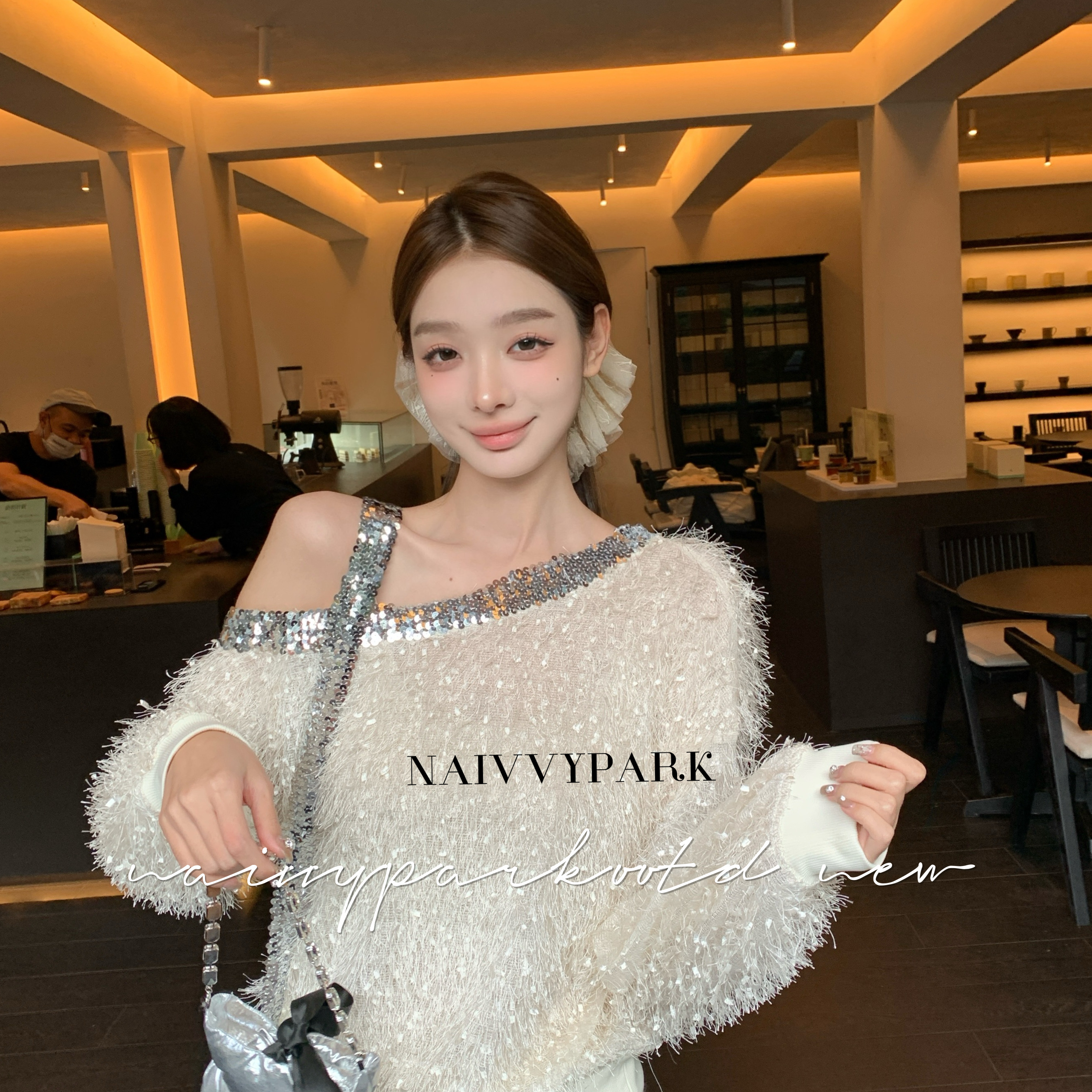 小树专属【贝壳风铃】NAIVVY法式小众气质亮片设计感显瘦亮片毛衣