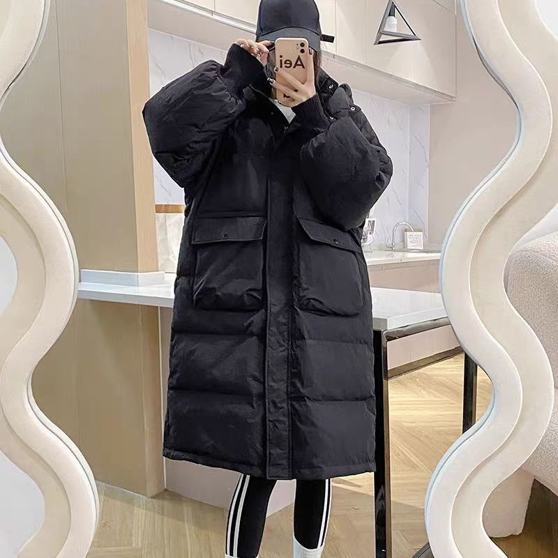 棉衣秋冬款反季中长款羽绒服女冬2023年新款宽松大版显瘦加厚连