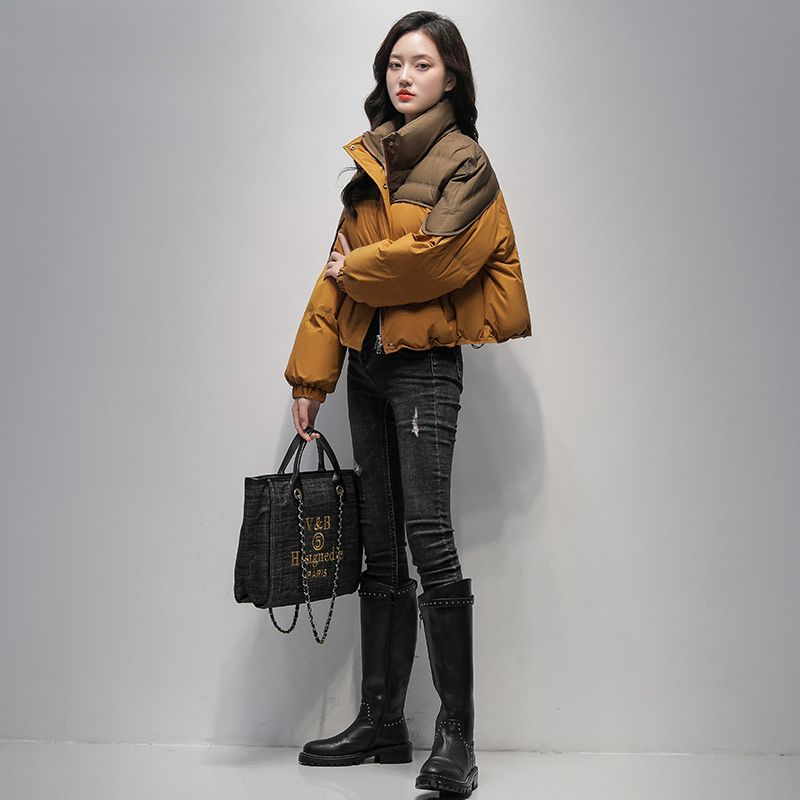 棉衣羽绒衣棉衣羽绒衣轻薄女短款小个子2024冬季新款今年流行立领