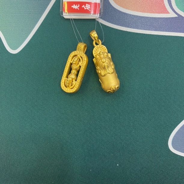 老庙足金大气百搭金刚杵貔貅组合吊坠