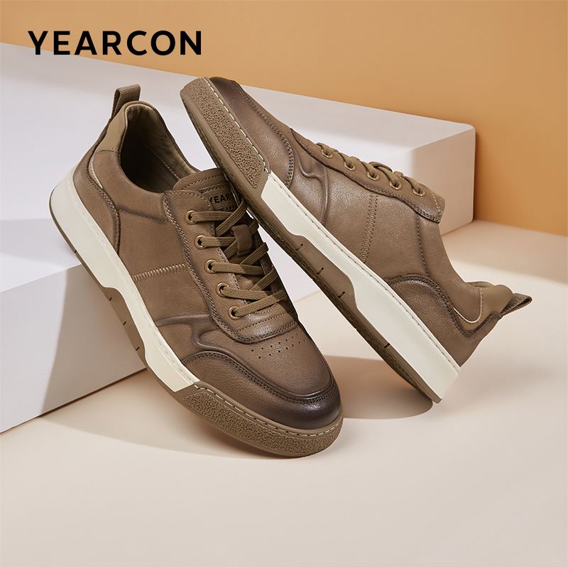 意尔康2024秋季新款百搭时尚透系带气休闲男士板鞋97017W