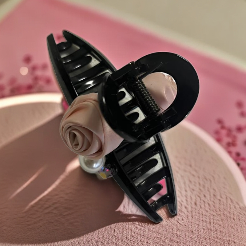 高端粉色13长，玫瑰花醋酸百搭抓夹