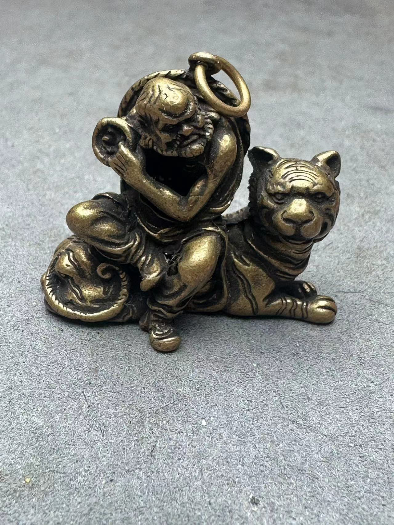 黄铜十八罗汉佛像复古小铜器挂件吊坠