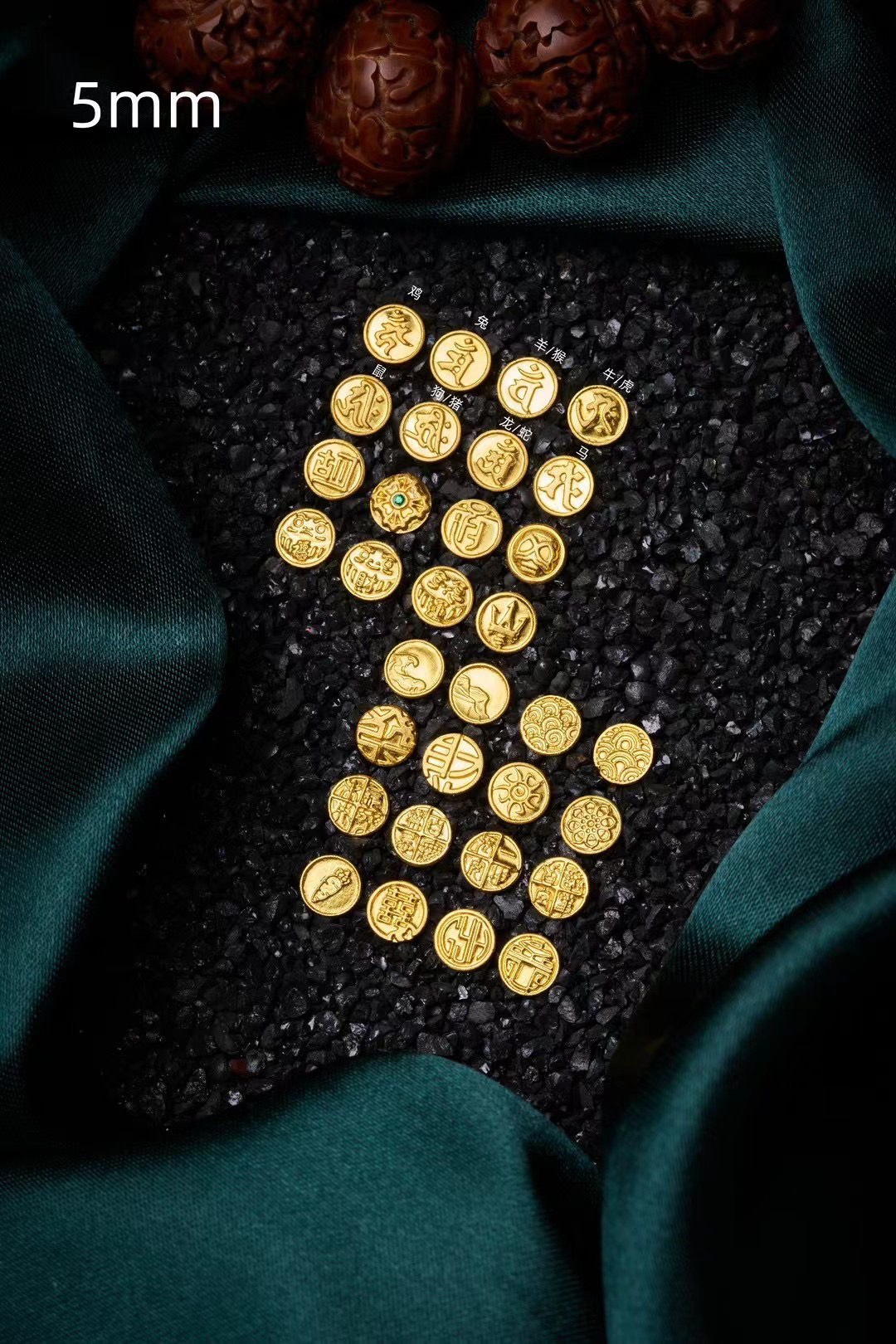 金标定制镶嵌『真挚.河洛臻选』-猴头核桃手串-尺寸齐全-文玩好物