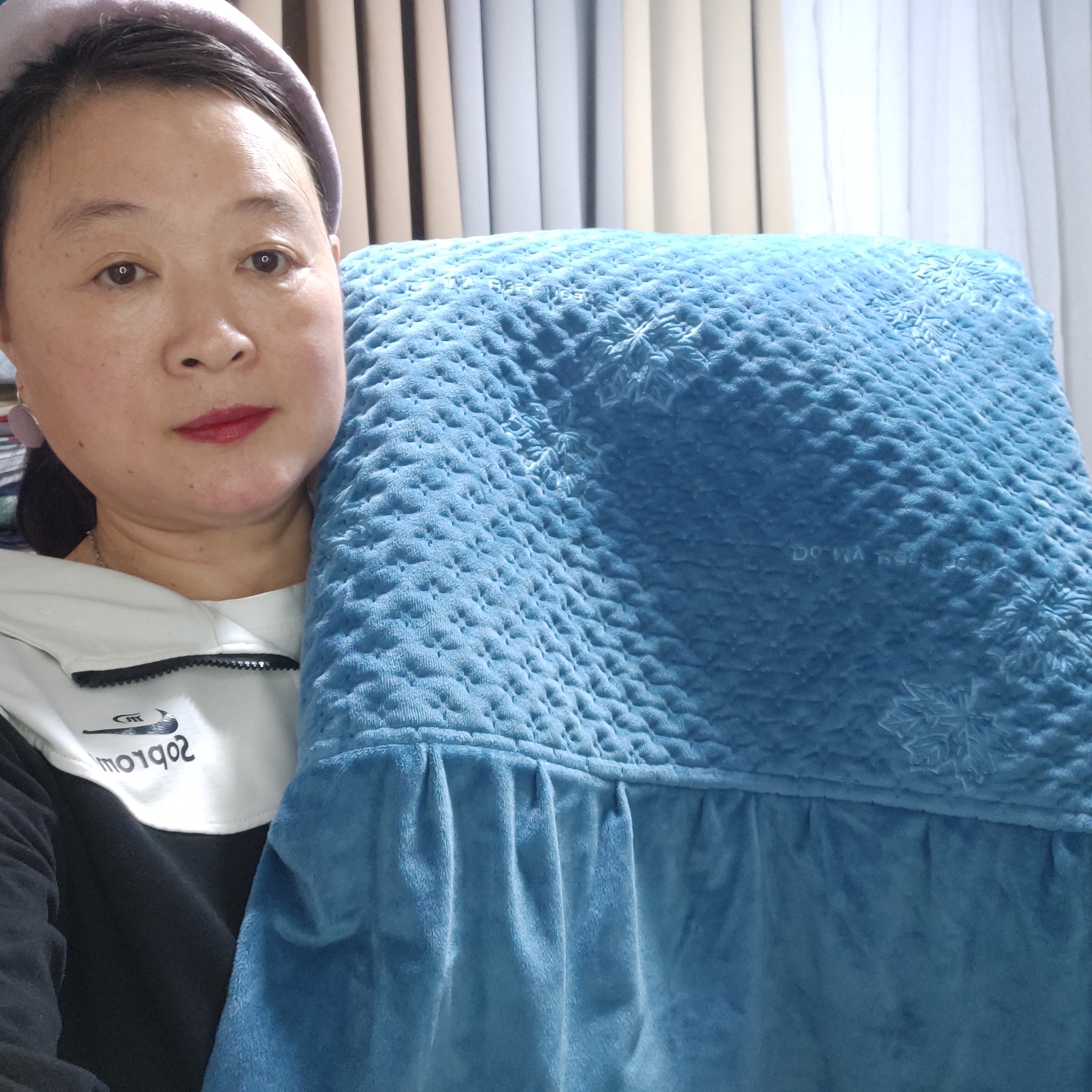 【香姐】荷兰绒花边大床盖捡漏价清仓睡毯蓝色简约纯色针织单人