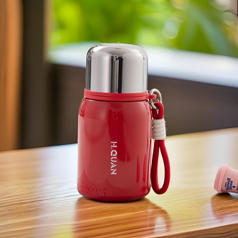 可爱时尚小巧女士便携手提真空保温杯学生户外水壶大容量喝水杯H