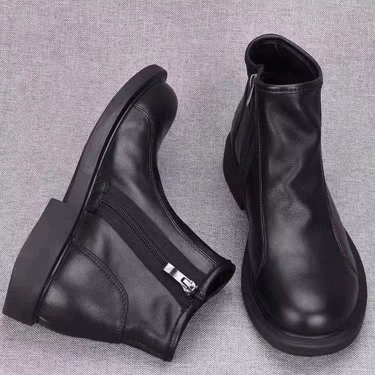 切尔西马丁靴真皮时尚英伦棉靴高帮冬季皮鞋男棉鞋保暖加绒皮靴
