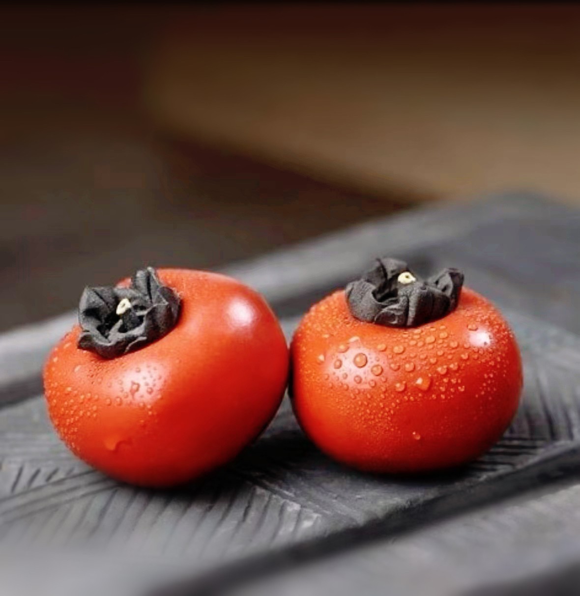 宜兴紫砂 茶宠柿子小茶玩 事事如意摆件（2个）高档可爱家用