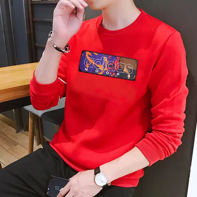 Adidas/阿迪达斯卫衣男2022CNY新款篮球运动休闲圆领套头衫GQ2834