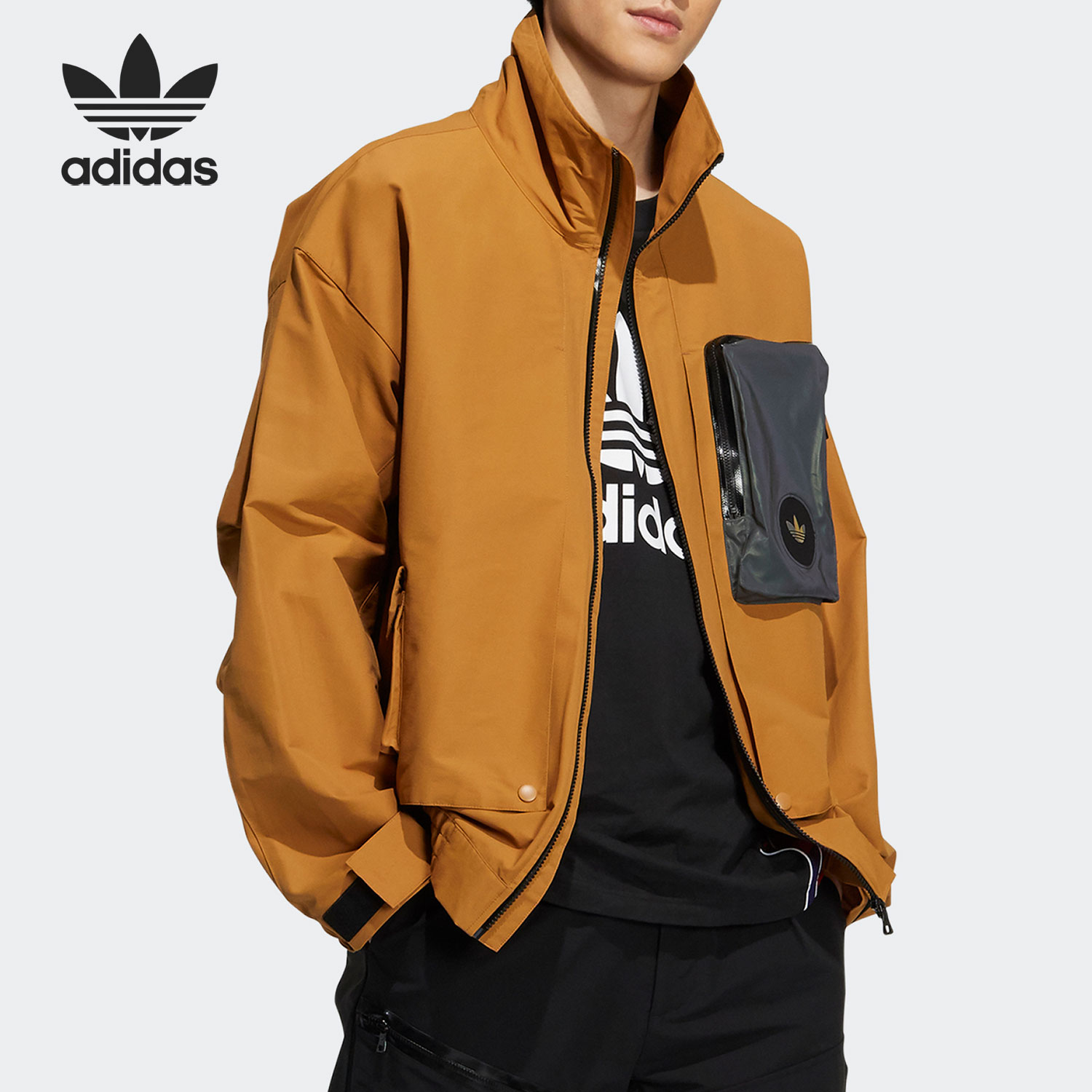 Adidas/阿迪达斯官方正品三叶草休闲男子时尚潮流运动外套 H58070