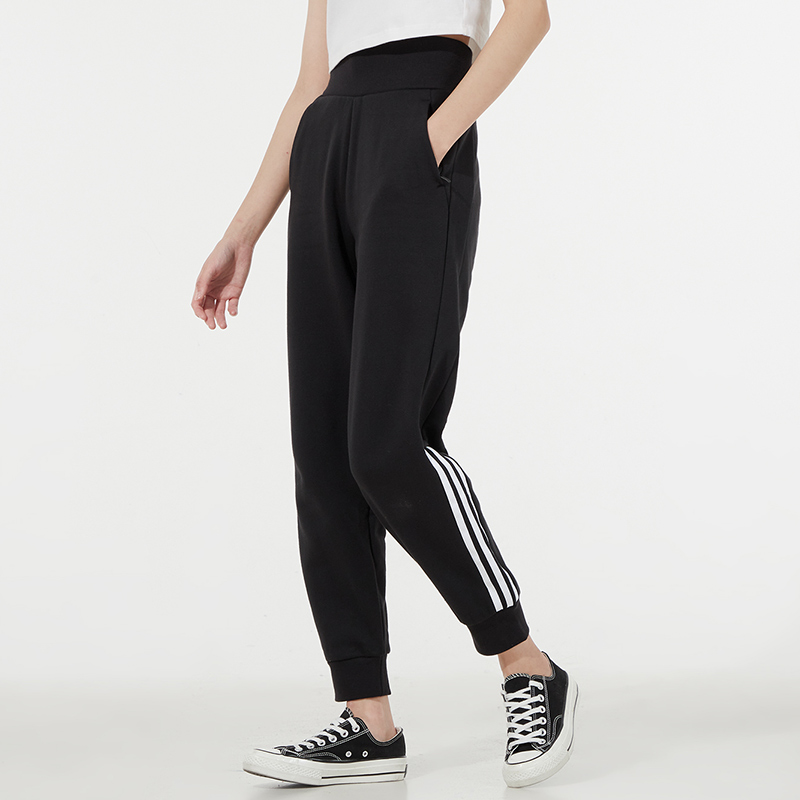 Adidas阿迪达斯长裤女2023新款运动裤休闲条纹裤束脚裤 H09702
