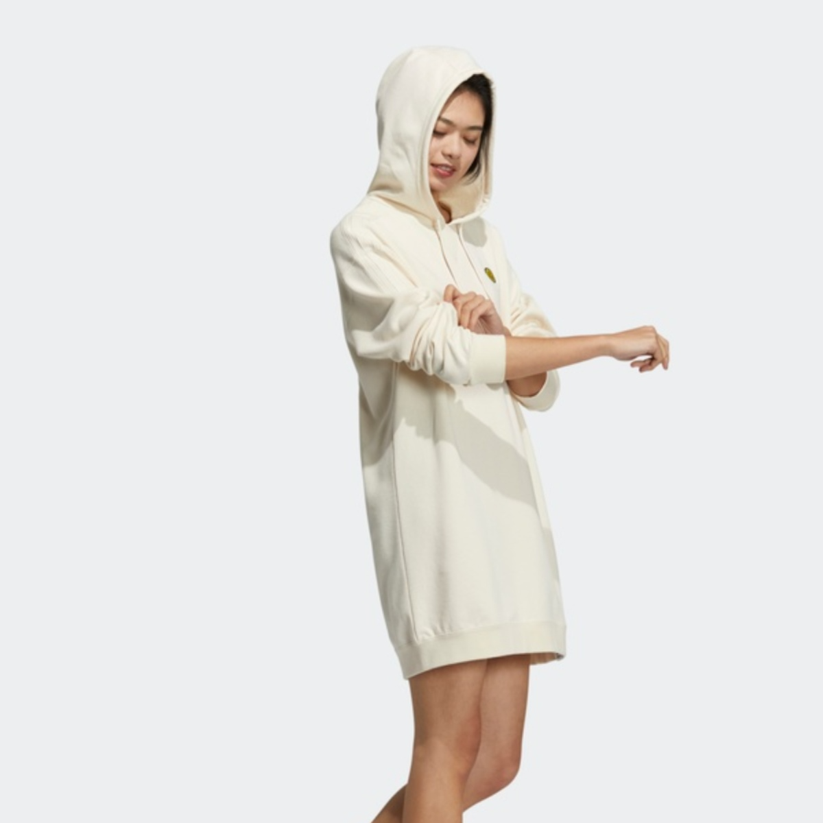 Adidas阿迪达斯女子卫衣裙连帽帽衫正品秋冬套头卫衣长裙  H45526