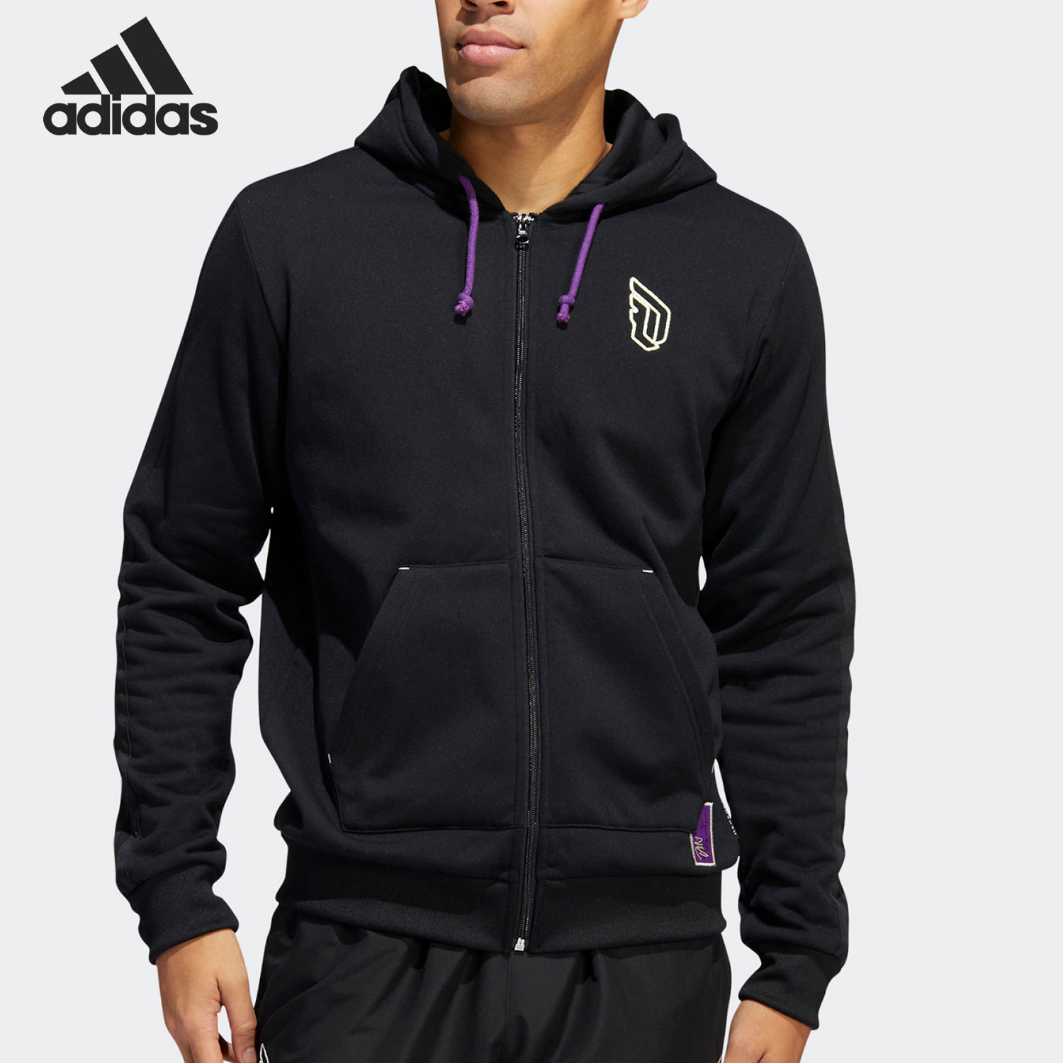 Adidas/阿迪达斯官方正品2023男子休闲连帽拉链运动服外套HG2130