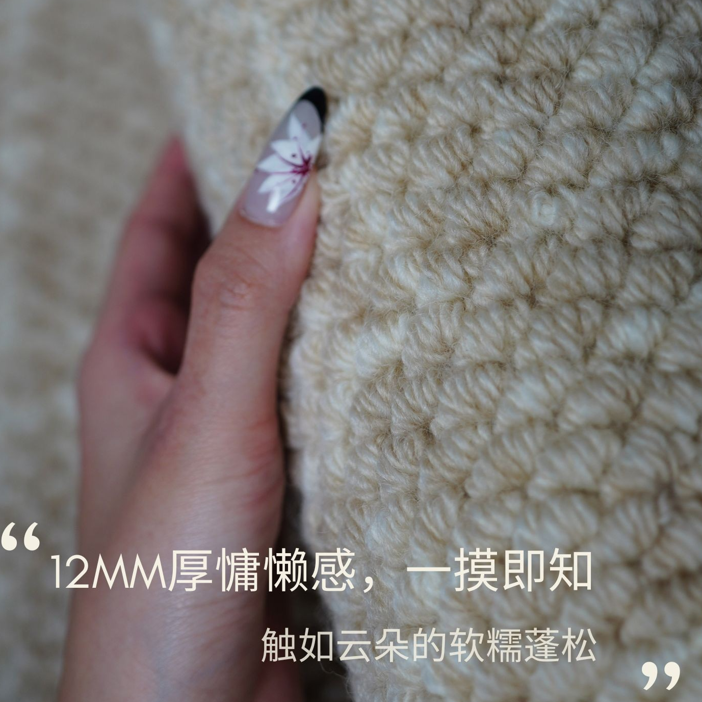羊毛地毯新西兰进口奶咖色简约风圈绒高级感地毯客厅茶几垫地毯