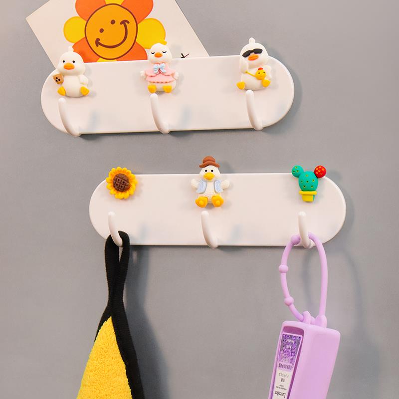 冰箱磁铁挂钩磁吸贴排钩厨房铁防盗门衣钩免打孔可爱卡通公子挂钩