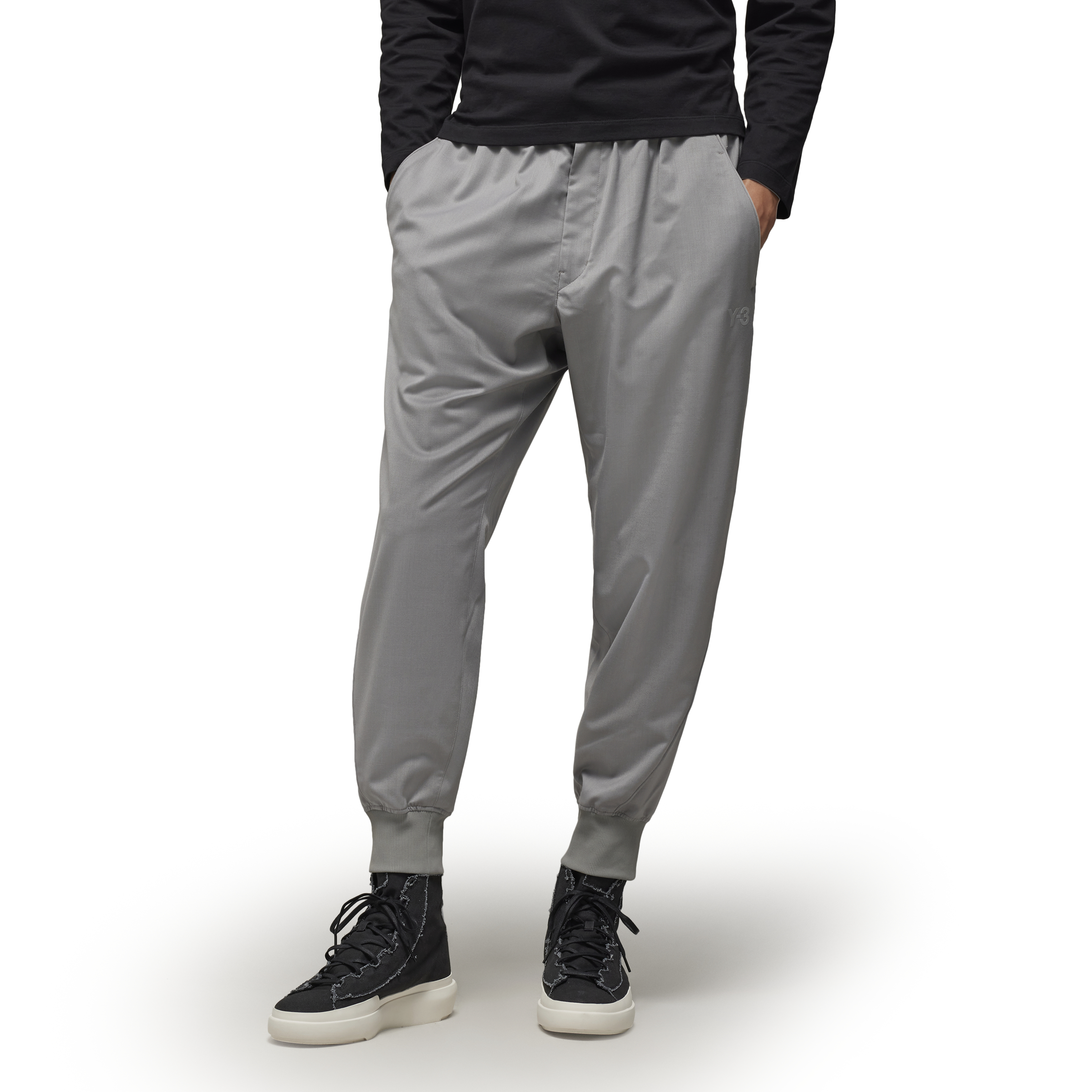 Y-3/Y-3（50-IV5633）灰色经典紧口抽绳春秋季时尚舒适运动休闲裤