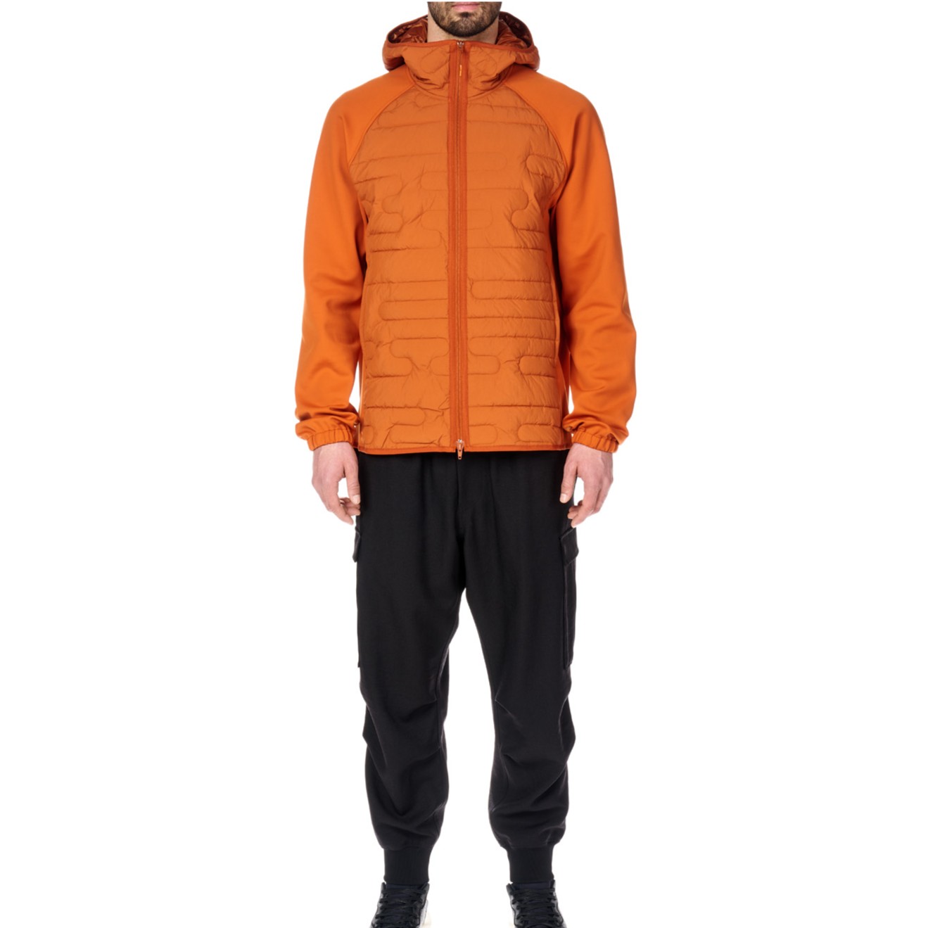 （T8-HT4479）橘红色轻薄款秋冬保暖弹力棉衣外套