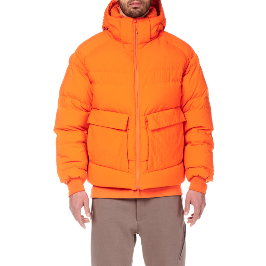 Y-3/Y-3（T9-HT2302）橘色时尚休闲加厚连帽保暖运动羽绒服