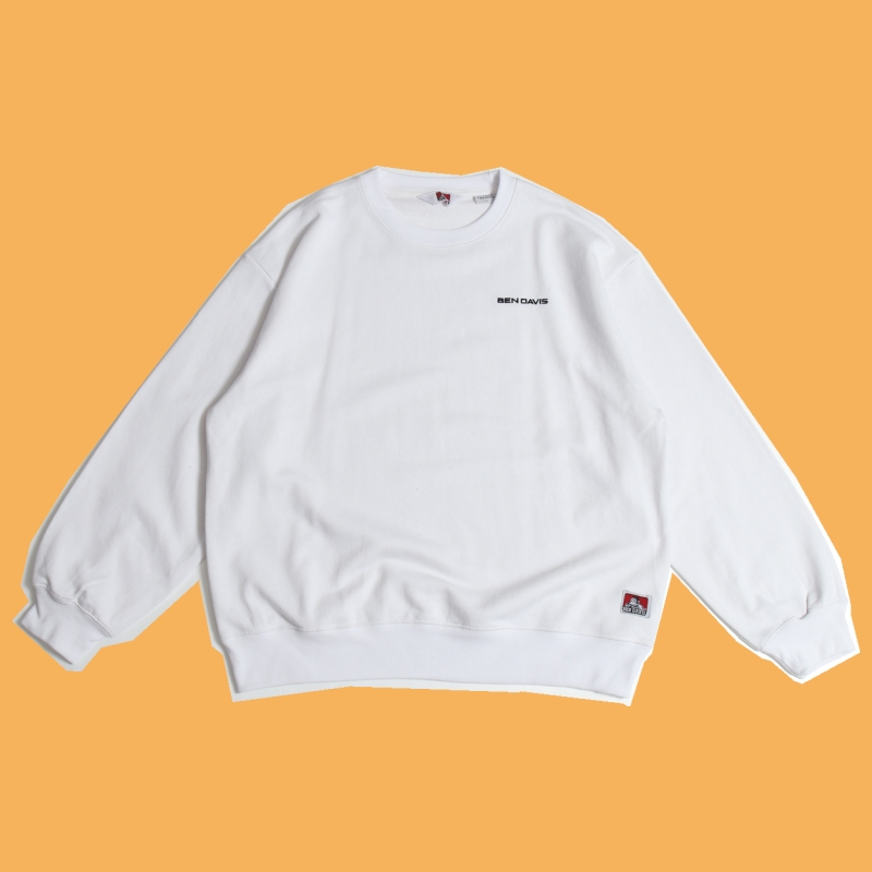 出老美原单精品 青年男女潮牌宽松扩版落肩100全棉毛圈白色卫衣