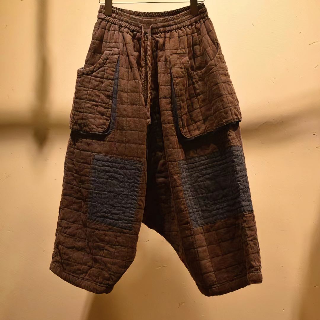 兮耳-时尚复古百搭八分棉裤