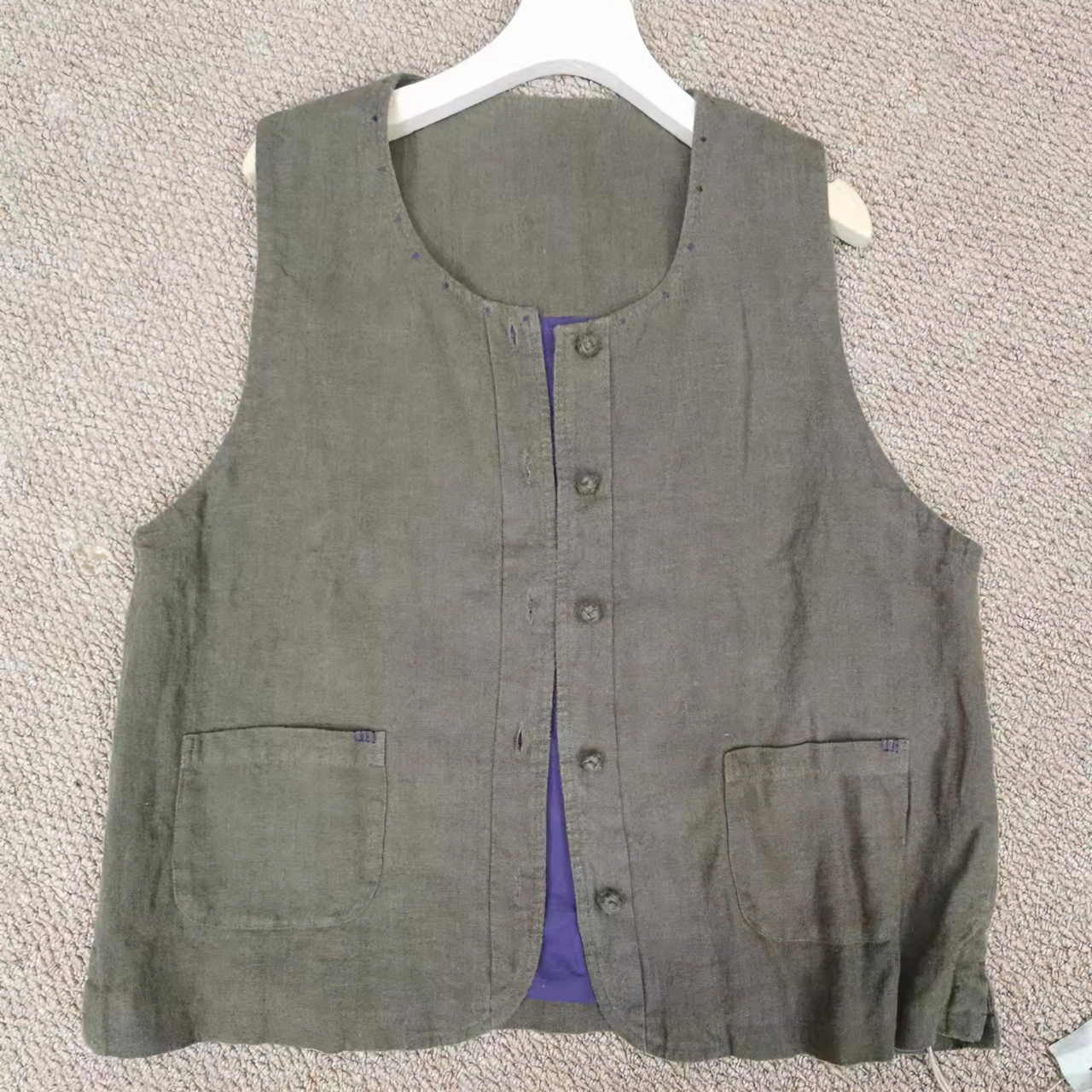 八零一九亚麻时尚盘扣马夹