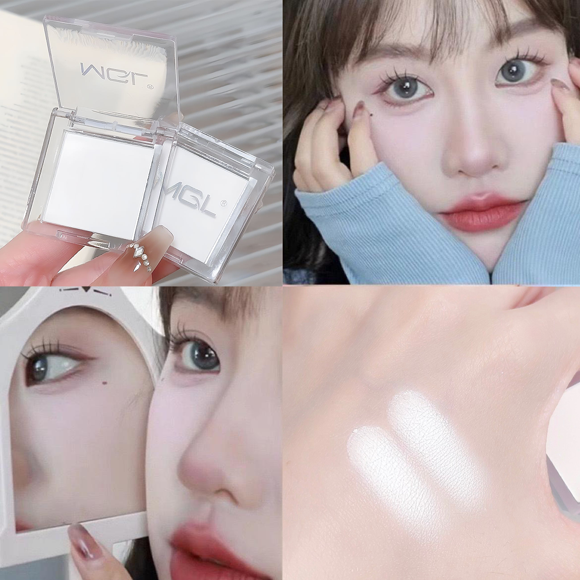 「Ruby专属」 MGL单色高光截断式白色哑光眼影粉质细腻持久显色学生