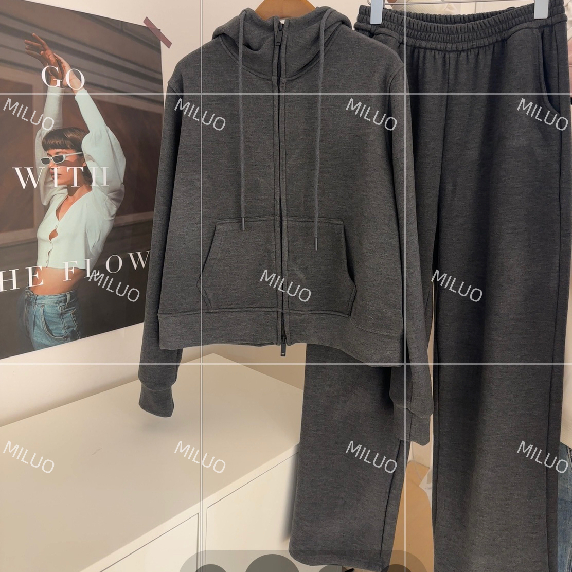 【哈尼家2】极简主义  休闲简约时尚运动风连帽套装A5