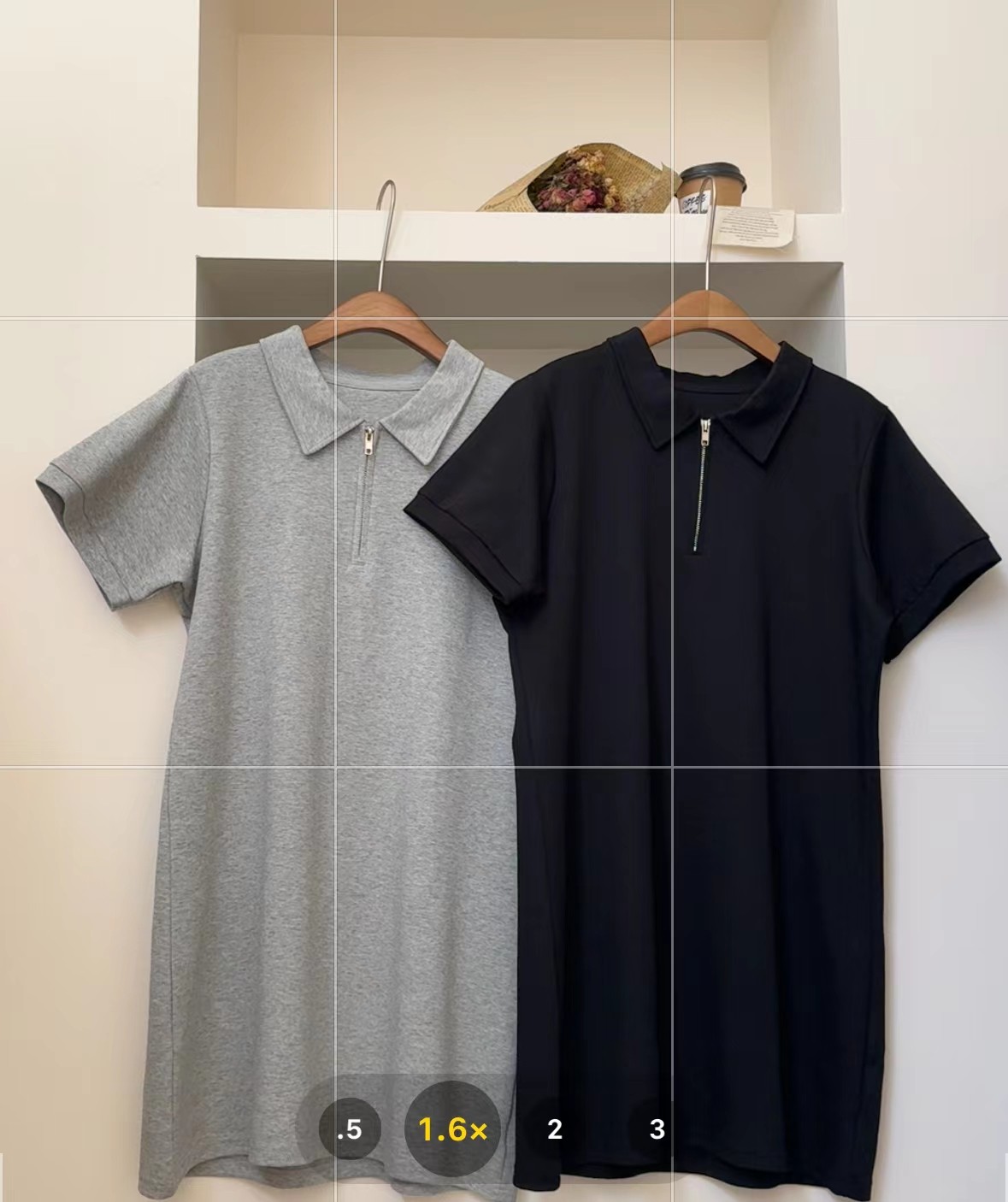 [哈尼家2 ]英式典雅 夏季气质减龄宽松连衣裙POLO领拉链款AA85