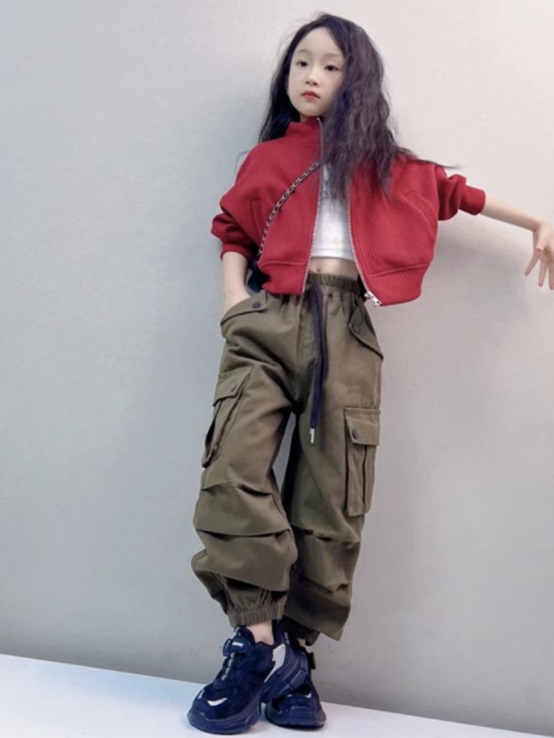 女童韩版新款春秋季个性潮时尚拉链休闲外套春装儿童短款夹克开衫