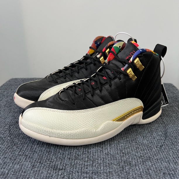 AJ12 41码 原盒 二手正品 公价1209 己亥 百家衣 高帮 黑白