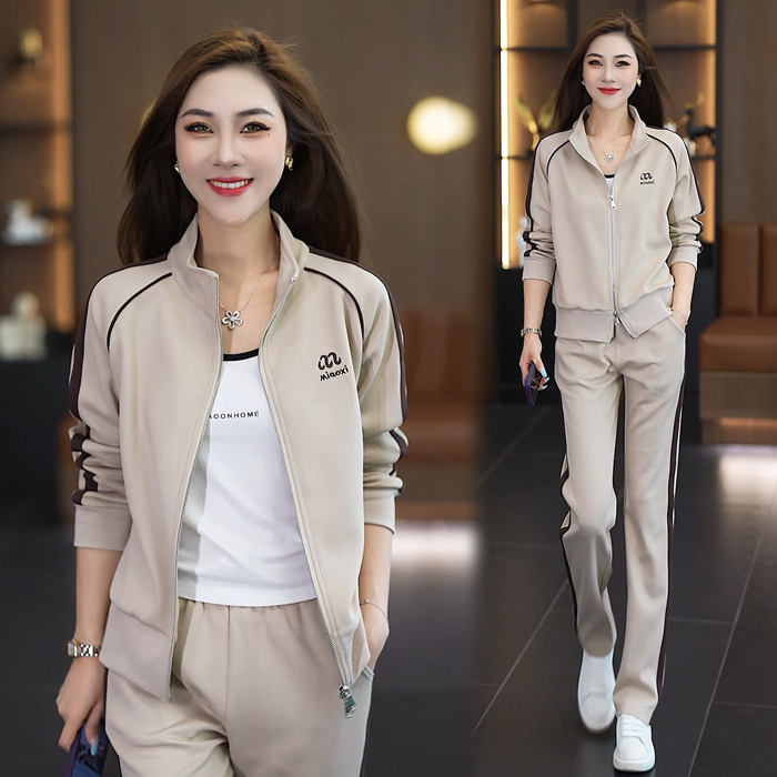 休闲运动服套装女2025春秋季新款时尚韩版洋气宽松显瘦减龄两件套