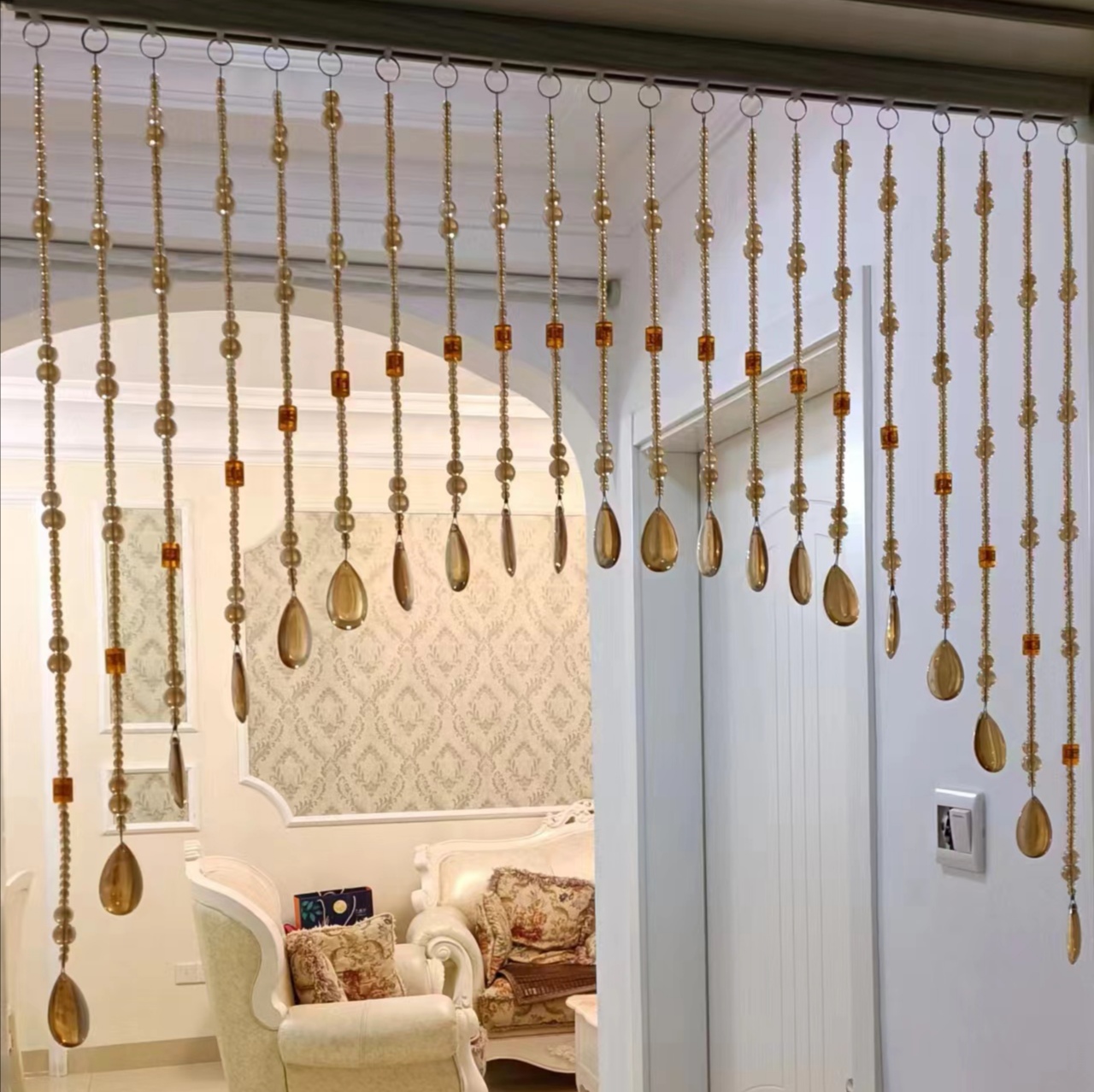 0082宠粉简约款水晶帘（配送免钉粘钩一种配件）    