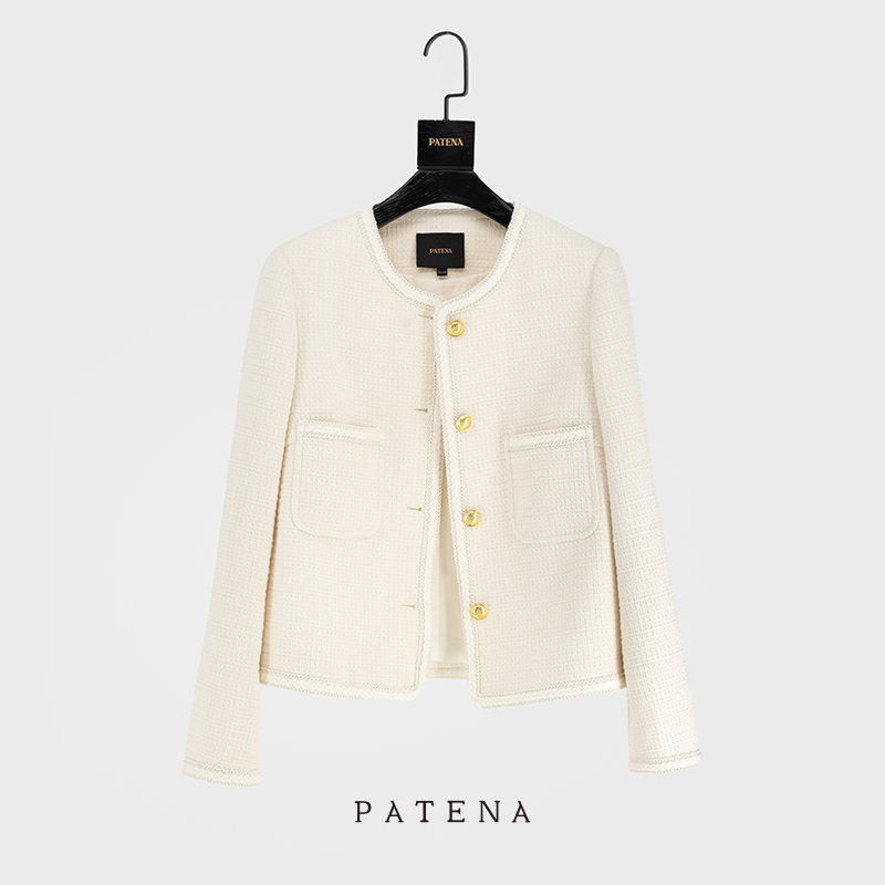  PATENA【铃兰小香】重工编织百搭圆领休闲显瘦粗花呢小香风外套