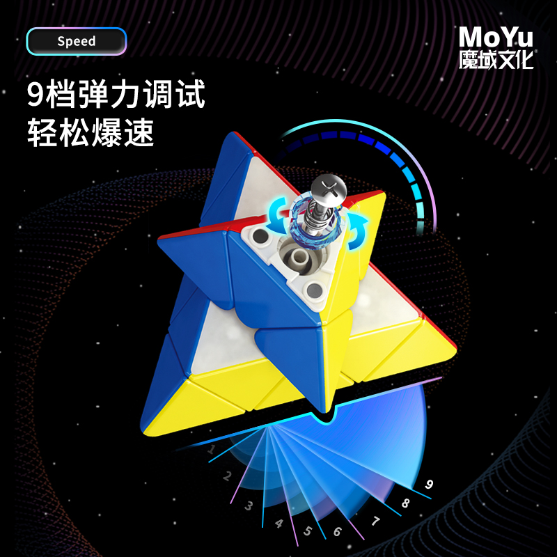 魔域文化RS异形金字塔磁力儿童益智玩具竞速比赛款磁悬浮三角魔方